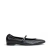 Stuart Weitzman Ballerina With Strap Black Leather