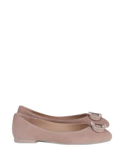 Pre-owned Stuart Weitzman Ballet Buckle Ballet Flat In Neutral