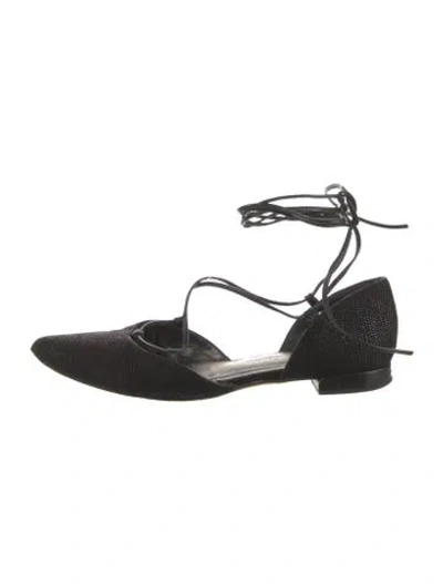 Pre-owned Stuart Weitzman Ballet Flats In Black