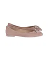 Stuart Weitzman Ballet Flats In Cream Suede In White