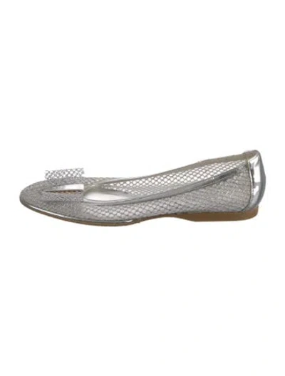 Pre-owned Stuart Weitzman Ballet Flats In Silver