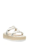 Stuart Weitzman Bandeau Espadrille Flatform Sandal In Cream