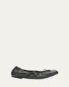 Stuart Weitzman Womens Black Bria Bow-embellished Leather Ballet Flats In Black