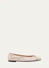 STUART WEITZMAN BARDOT METALLIC BOW BALLERINA FLATS