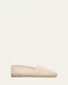 Stuart Weitzman Bareitall Cotton Espadrille Loafers In Cielo Multibarely Beige