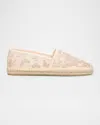 Stuart Weitzman Bareitall Cotton Espadrille Loafers In Nudemascarpone