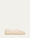 Stuart Weitzman Bareitall Cotton Espadrille Loafers In Rosewater Multirosewater