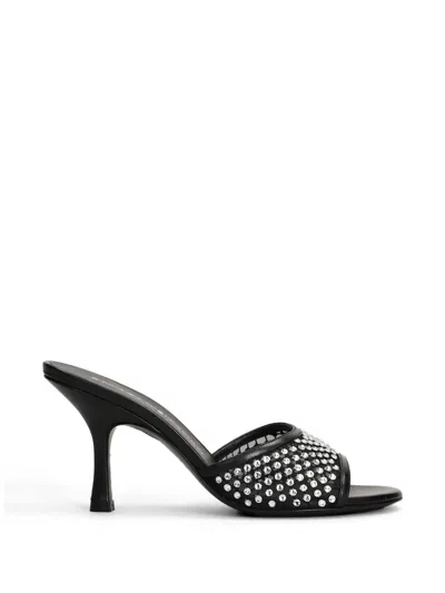 Stuart Weitzman Bareitall Crystal-embellished Sandals In Black