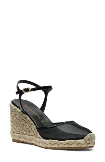 Stuart Weitzman Bareitall Espadrille Wedge In Black