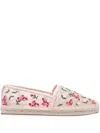Stuart Weitzman Bareitall Floral Embroidery Espadrille Flat In Pink