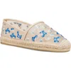Stuart Weitzman Bareitall Floral Embroidery Espadrille Flat In Multi