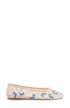 Stuart Weitzman Bareitall Embroidered Mesh Ballerina Flats In Cielo Multi/barely B