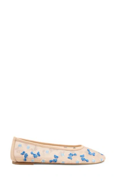STUART WEITZMAN STUART WEITZMAN BAREITALL FLOWER EMBROIDERED BALLET FLAT