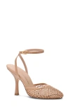 Stuart Weitzman Bareitall Crystal-embellished Ankle Strap Pumps In Black