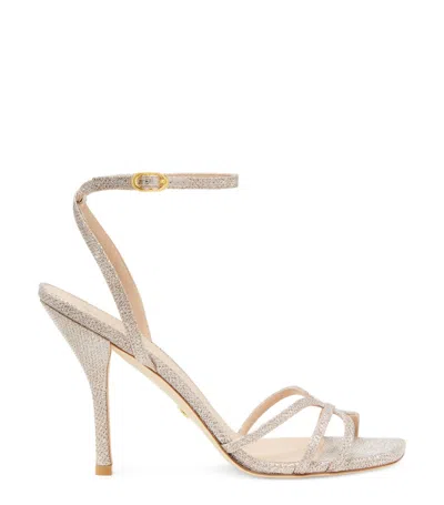 Stuart Weitzman Barelythere 100 Sandal In Poudre In Silver