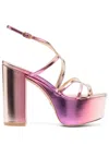 Stuart Weitzman Brlyther Sqhi Womens Leather Open Toe Platform Heels In Rosa