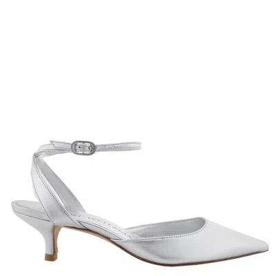 Stuart Weitzman Barelythere 50 Kitten Heel Pumps In Metallic
