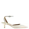 Stuart Weitzman Barelythere 50 Leather Pumps In White