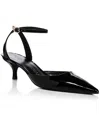Stuart Weitzman 'barelythere' Black Pumps With Ankle Strap In Patent Leather Woman In Black