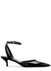 Stuart Weitzman 'barelythere' Black Pumps With Ankle Strap In Patent Leather Woman In Black