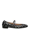 Stuart Weitzman Claris Studded Leather Mary Jane Flats In Black