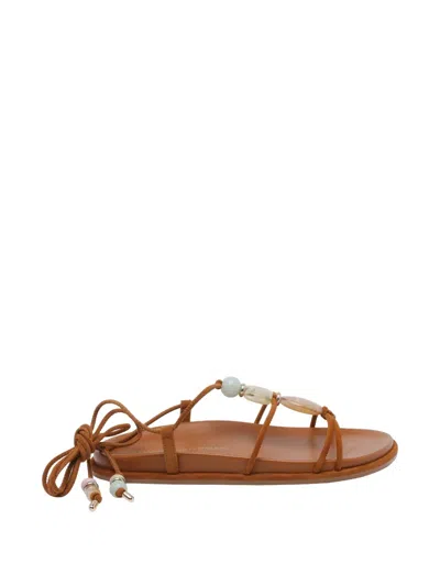 Stuart Weitzman Beaded Wrap Sandals In Multi