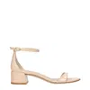 Stuart Weitzman Nudist 35 Block Sandals In Patent Leather In Neutral