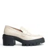 Stuart Weitzman Beige Leather Moccasin Rubber Sole In White