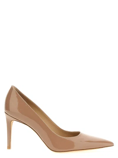 STUART WEITZMAN BEIGE POINTED TOE PUMPS