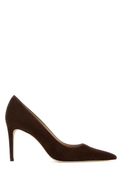 Stuart Weitzman Beige Pointed Toe Pumps In Brown