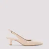 Stuart Weitzman Sculpted Pointed Toe Pumps In Nude