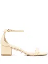 Stuart Weitzman Nudist Leather Ankle-strap Sandals In Beige