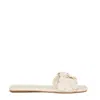 Stuart Weitzman Beige Slipper With Roses In Seashell