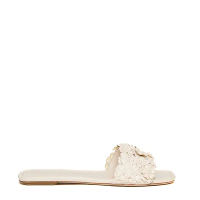 Stuart Weitzman Beige Slipper With Roses In Seashell