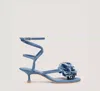 Stuart Weitzman Women's Belize 50 Ankle Wrap Embellished Sandals In Washed Blue Denim