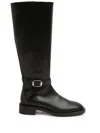 Stuart Weitzman Belted Leather Boot For Women In Black