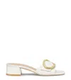 Stuart Weitzman 35mm Benni Mules In Cream