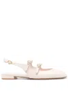 Stuart Weitzman Slingback Leather Ballerina Shoes With Double Buckle Straps In 粉色