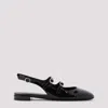 Stuart Weitzman Benni Patent Leather Slingback Flats In Blk Black