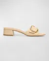 STUART WEITZMAN BENNI BUCKLE SLIDE MULE SANDALS