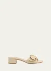 STUART WEITZMAN BENNI BUCKLE SLIDE MULE SANDALS