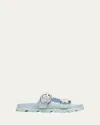 Stuart Weitzman Benni Denim Sport Slides
