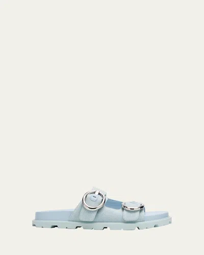 STUART WEITZMAN BENNI DENIM SPORT SLIDES