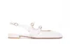Stuart Weitzman Slingback Leather Ballerina Shoes With Double Buckle Straps In Seashell