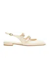 Stuart Weitzman Benni Mj Slack-heeled Shoes In White
