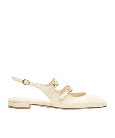 Stuart Weitzman Benni Mj Slack-heeled Shoes In White