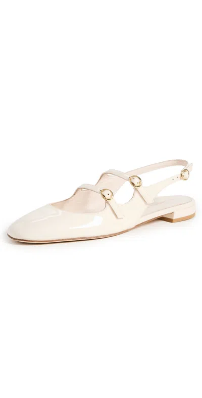 Stuart Weitzman Benni Mj Slingback Flats Seashell In Beige