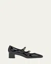 Stuart Weitzman Benni Patent Leather Mary Jane Ballerina Pumps In Black