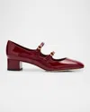 Stuart Weitzman Benni Patent Leather Mary Jane Ballerina Pumps In Rosewood