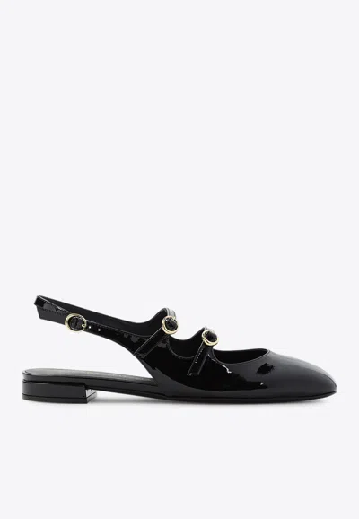 STUART WEITZMAN BENNI PATENT LEATHER SLINGBACK FLATS